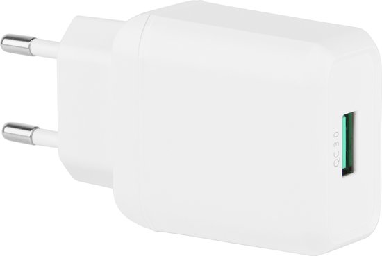 MyGadget USB-snellader Quick Charge 3.0-oplader - 18W-voedingsadapter voor smartphone en tablet Compatibel met Apple, Samsung, HTC, LG, Sony - zwart
