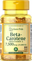 Puritan's Pride Beta-Carotene 25.000 IU - Vitamine A - Voor een Gezond Immuunsysteem - 100 softgels