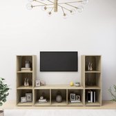 Decoways - Tv-meubelen 3 stuks 107x35x37 cm spaanplaat sonoma eikenkleurig