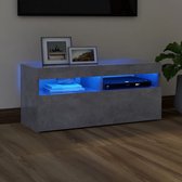 Decoways - Tv-meubel met LED-verlichting 90x35x40 cm betongrijs