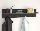 Wandkapstok, hoedenplank met 5 Haken, Modern - 80 x 18 x 11 cm