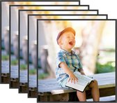 Fotolijsten 5 st voor wand of tafel 50x50 cm MDF zwart