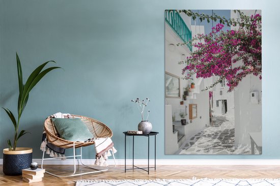 Toile Peinture Wit - Route - Grèce - 120x180 cm - Décoration murale XXL