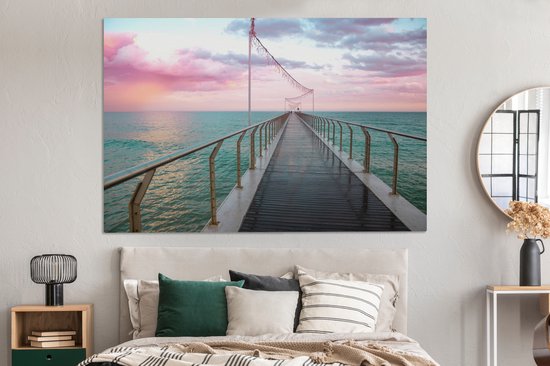 Tableau sur toile Coucher de soleil catalan au bord de la mer en Espagne - 180x120 cm - Décoration murale XXL