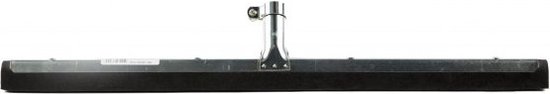 Zwarte vloertrekker met metalen steelhouder. 60 cm breed.