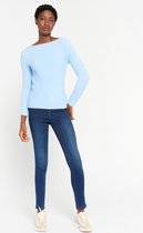 LOLALIZA Geribbelde trui - Light Blauw - Maat S