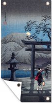 Tuinposter Schilderij - Japans - Kunst - 40x80 cm - Wanddecoratie Buiten - Tuinposter - Tuindoek - Schuttingposter - Tuinschilderij
