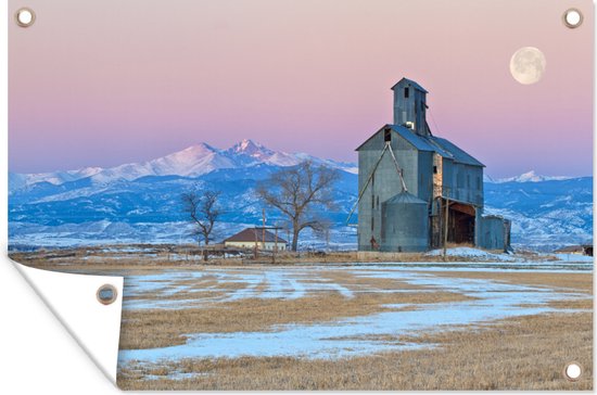 Foto: Tuinposter tuindoek tuinposters buiten verlaten graanmolen in colorado 120x80 cm tuin