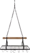 Hangrek | hout | zwart - naturel | 76x45x (h)123 cm