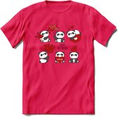 Liefdes Panda's - Valentijn T-Shirt | Grappig Valentijnsdag Cadeautje voor Hem en Haar | Dames - Heren - Unisex | Kleding Cadeau | - Roze - M