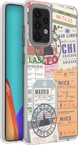 iMoshion Hoesje Geschikt voor Samsung Galaxy A52 (4G) / A52s / A52 (5G) Hoesje Siliconen - iMoshion Design hoesje - Meerkleurig / Post Travel