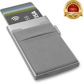 Imperatoris – Luxe Slim Kaarthouder/Pasjeshouder 7 Pasjes - Aluminium - Uitschuifbaar - Creditcardhouder - RFID & NFC Beveiliging - Anti-Skim - Unisex - Space Gray (Cadeau Tip)