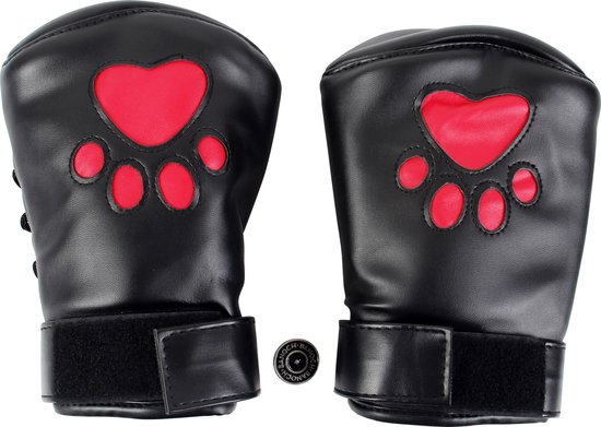 Banoch - Perrito Mittones - dog paws mittens bondage - PU Leer - rood voetje - puppy play