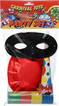 Carnival Toys Feestpakket Papier Zwart/rood 4-delig One-size