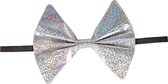 Carnival Toys Vlinderdas Elastiek Polyester Zilver/zwart One-size