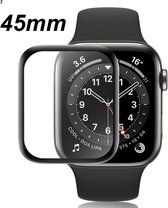 NCPS Tempered glass screen protector 3D | Curved Edge | Beschermglas | Full cover screen protector | Geschikt voor de Apple Watch series 7 - 45mm |