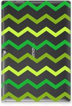 Hippe Hoesje Lenovo Tab 10 | Tab 2 A10-30 Backcase Ontwerpen Zigzag Groen met doorzichte zijkanten
