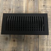 Zwart luchtrooster, ventilatierooster voor kachel, open haardrooster instelbaar