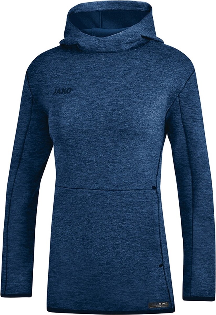 Jako Premium Basics Sweater Met Kap Dames - Marine Gemeleerd | Maat: 38