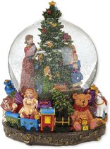 Viv! Christmas Kerst Sneeuwbol incl. muziekdoos - Kerstboom en speelgoed - groen - groot! - 21 cm