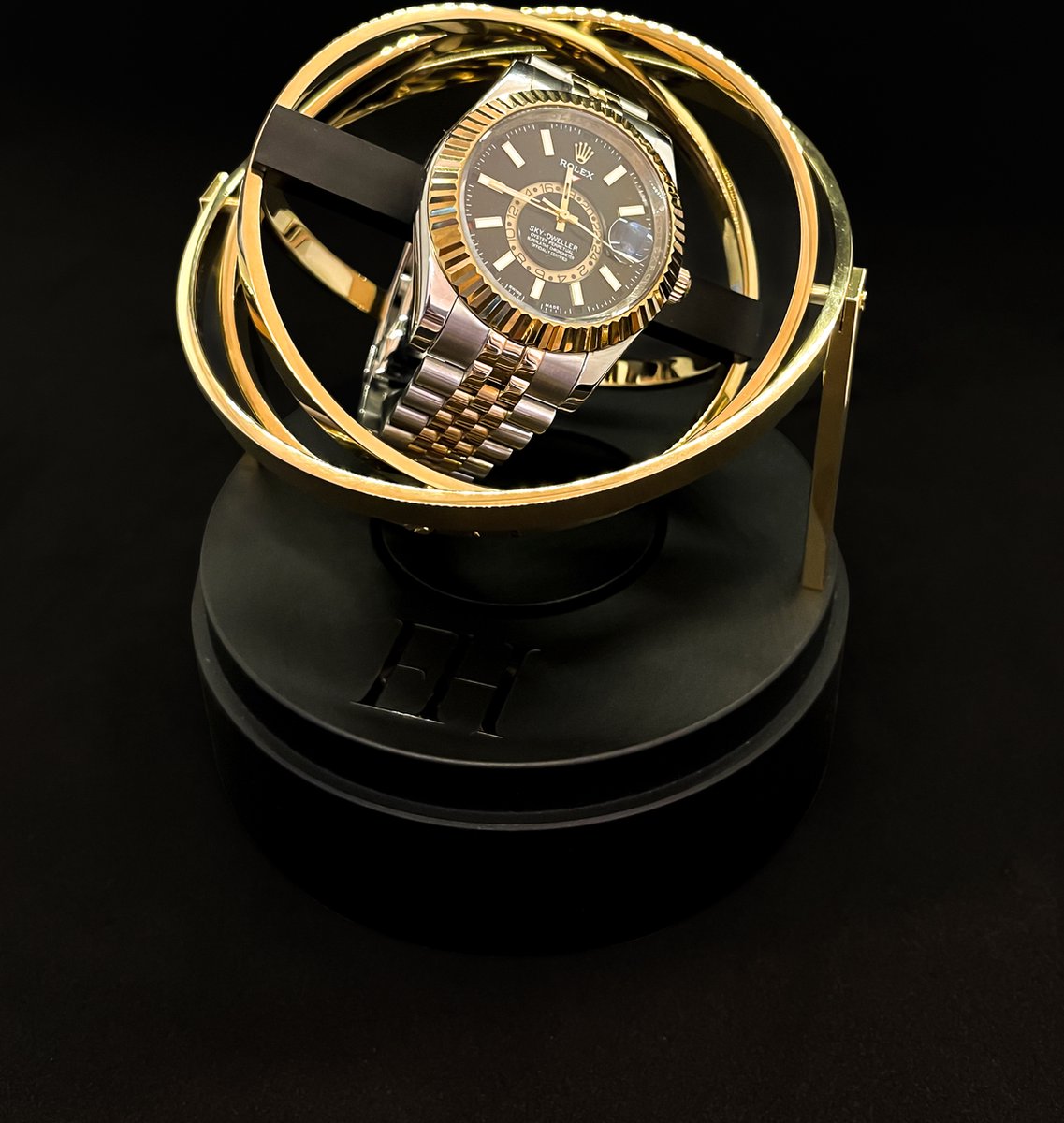 Elbrus Horology - Tourbillon Horloge Opwinder - Gyrowinder Orbit Watch Winder - Goud-Zilver-Rosegoud