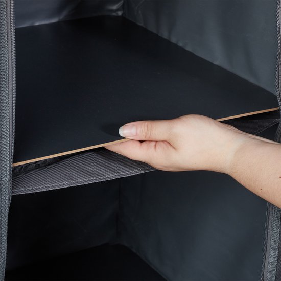 campingkast opvouwbaar - 2 vakken - 87x47,5x47,5 cm - met tafelblad - grijs — afbeelding 5