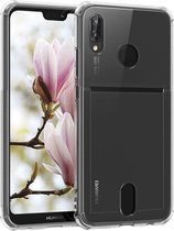 Crystal Backcase Shockproof Met Pasjeshouder Hoesje Huawei P20 Lite Transparant - Telefoonhoesje - Smartphonehoesje - Zonder Screen Protector