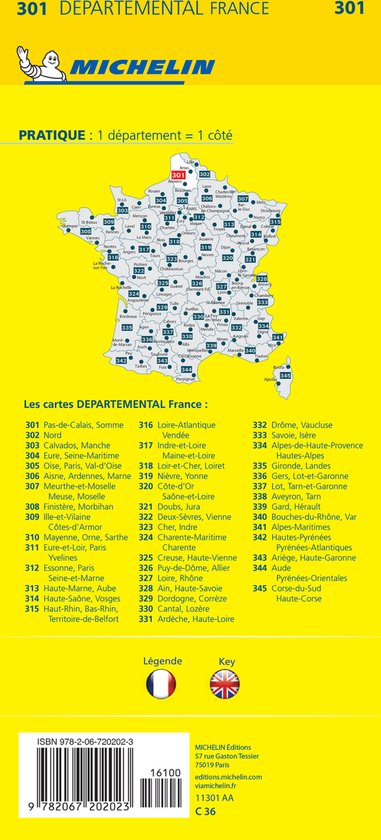 Pas de calais / somme 11301 carte ' local ' ( France ) michelin kaart |  bol.com