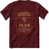 70 Jaar Legendarisch Gerijpt T-Shirt | Roest - Ivoor | Grappig Verjaardag Cadeau | Dames - Heren | - Burgundy - L