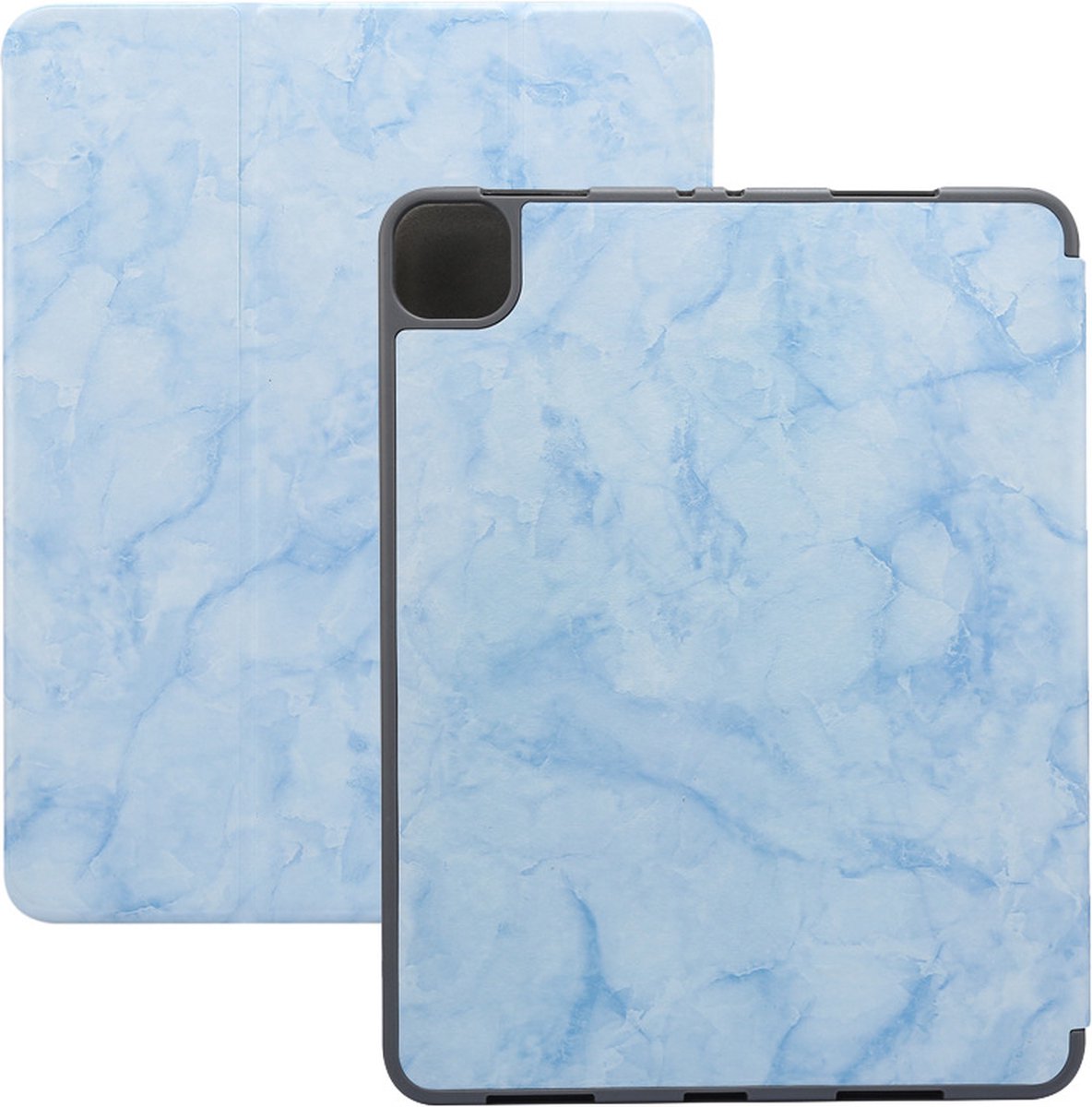 Apple iPad Pro 12.9 (2021) Hoes | Leren iPad Book Case | iPad Hoesje | Licht Blauw