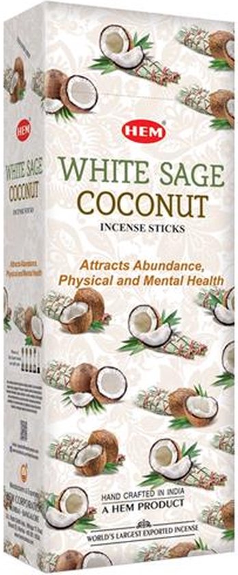 HEM Wierook - White Sage Coconut - Slof / Voordeelbox (6 Pakjes / 120 stokjes)