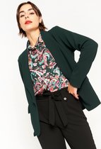 LOLALIZA Basic blazer met decoratieve zakken - Donker Groen - Maat 40