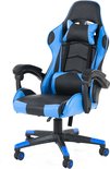 Game Stoel - Gaming Stoel - Gaming Chair - Blauw - Bureaustoel Met Nekkussen & Verstelbaar Rugkussen - Instelbare Zithoogte - Gamestoel Michael