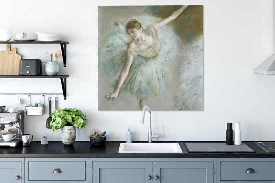 Tableau Peinture Danseuse en Vert - Peinture d' Edgar Degas - 90x90 cm - Art Décoration murale