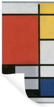 Muurstickers - Sticker Folie - Compositie 2 in Rood Blauw en Geel - Piet Mondriaan - 20x40 cm - Plakfolie - Muurstickers Kinderkamer - Zelfklevend Behang - Zelfklevend behangpapier - Stickerfolie