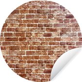 WallCircle - Stickers muraux - Cercle Papier Peint - Brique - Marron - Wit - Mur - 30x30 cm - Cercle Mural - Auto Adhésif - Sticker Papier Peint Rond