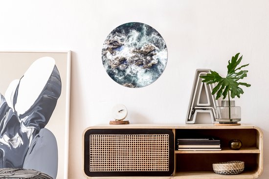 Cercle mural - Cercle mural - Mer - Pierres - Water - Aluminium - Dibond - ⌀ 30 cm - Intérieur et Extérieur
