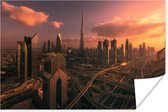 Poster Zonsondergang boven Dubai - 60x40 cm