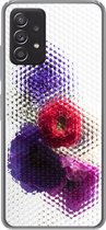 Geschikt voor Samsung Galaxy A53 5G hoesje - Klaproos - Bloemen - Glas - Siliconen Telefoonhoesje