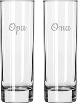 Gegraveerde longdrinkglas 22cl Opa & Oma