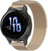 Milanees Smartwatch bandje - Geschikt voor  Garmin Venu 2s Milanese band - 40mm - champagne - Strap-it Horlogeband / Polsband / Armband