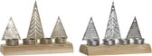 Kerstkaarshouder DKD Home Decor Metaal Hout (23 x 8 x 17 cm) (2 pcs) (4 Onderdelen)