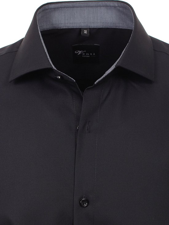 Zwart Overhemd Heren Strijkvrij Slim Fit Venti 193226000-800 - XL | bol.com