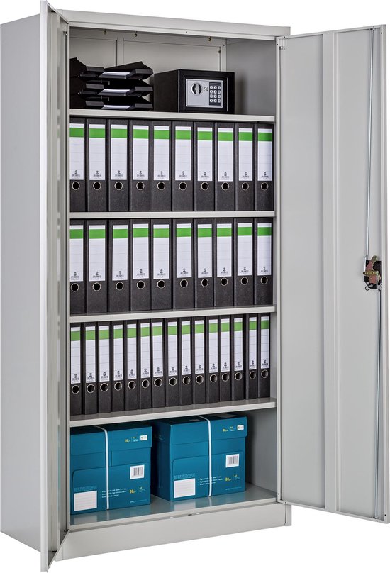 tectake - 4 classeurs - division 5 compartiments - couleur gris - combi - 404476