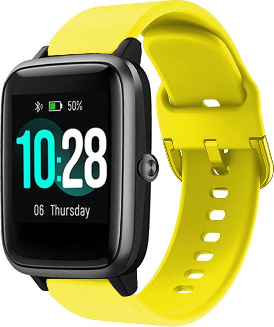 composiet zondag kalmeren Siliconen Smartwatch bandje - Geschikt voor ID205L siliconen bandje - geel  - Strap-it... | bol.com
