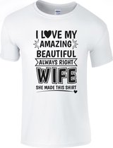 T-shirt | Valentine's Day | I Love My Amazing Wife - XXL, Heren