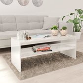 Decoways - Salontafel 100x40x40 cm spaanplaat hoogglans wit