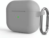 Case Cover geschikt voor Geschikt voor Apple Airpods 3 - Siliconen Lichtgrijs