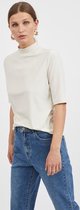 Vila T-shirt Visolitta Rib Funnelneck 2/4 Top/su 14056528 Birch Dames Maat - XL