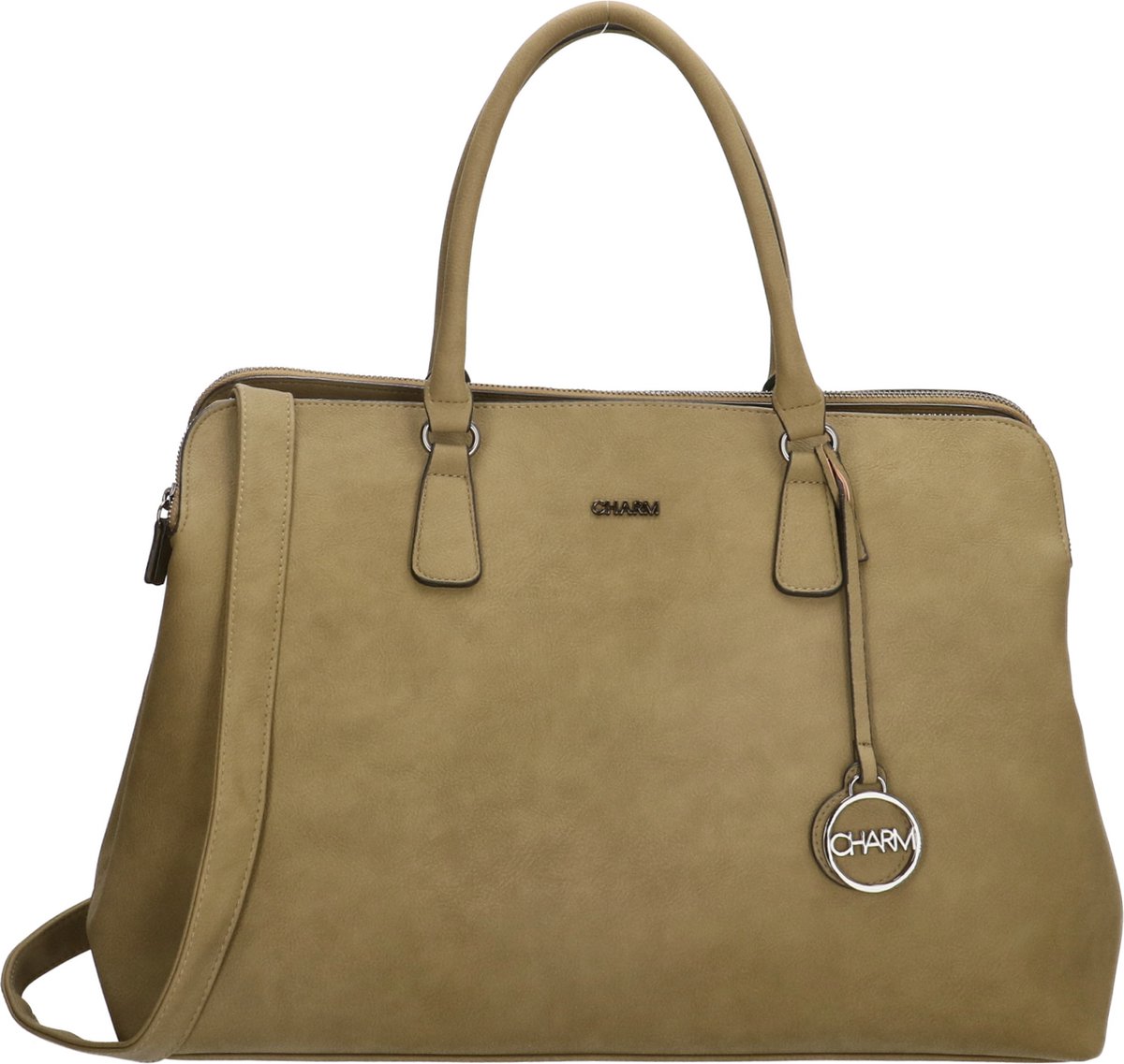 Charm London Bromley Laptoptas 15,6 inch (34.5x19.4 cm) - Olijfgroen